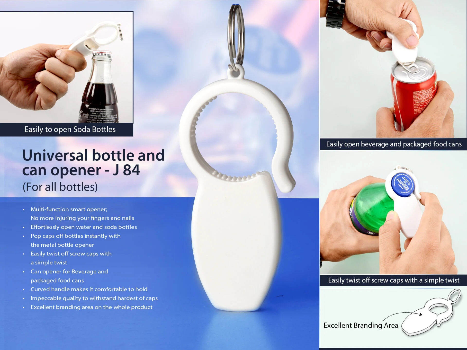 Universal bottle and can opener: For all bottles