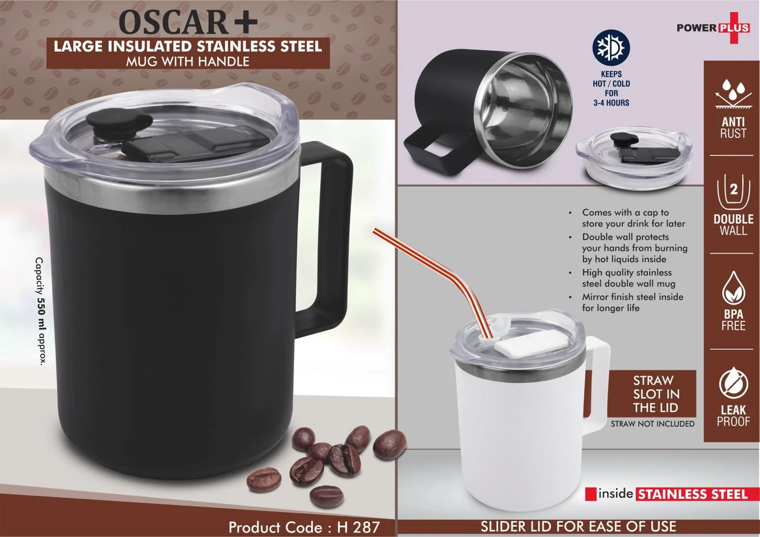 Large Insulated SS coffee mug